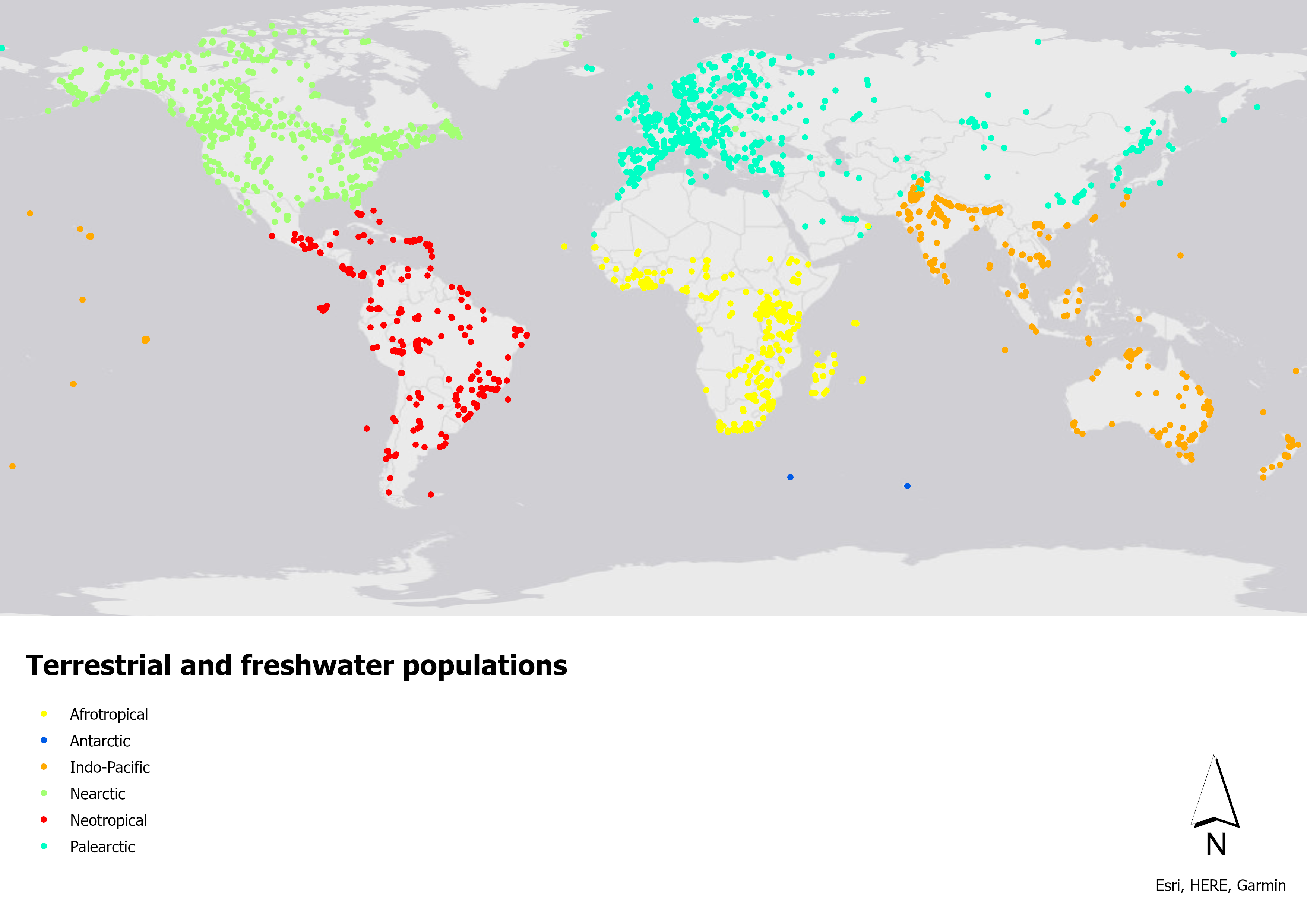 Terrestrial & Freshwater distibution Terrestrial & Freshwater distibution